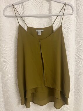 H&M Olive Green Sleeveless Keyhole Shift Top
